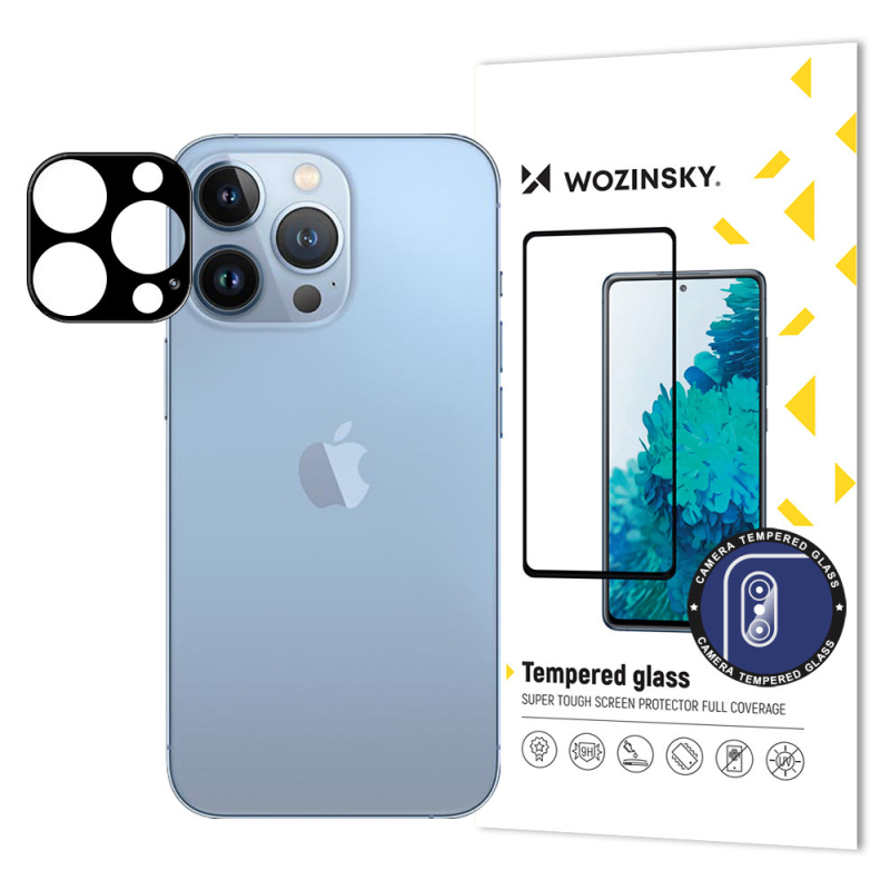 9H tvrzené sklo pro iPhone 15 Pro Wozinsky Full Camera Glass - černé