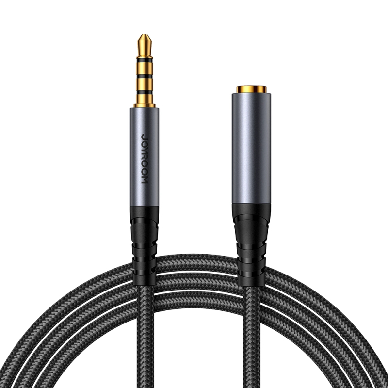 Stereofonní audio kabel Joyroom AUX 3,5 mm mini jack (samec) - mini jack (samice) 1,2 m černý (SY-A09)