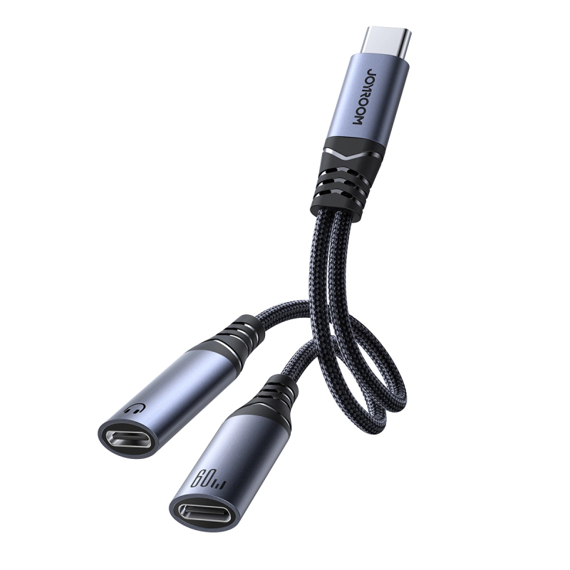 Joyroom SY-C03 USB-C na 2x USB-C 2v1 DAC adaptér - černý