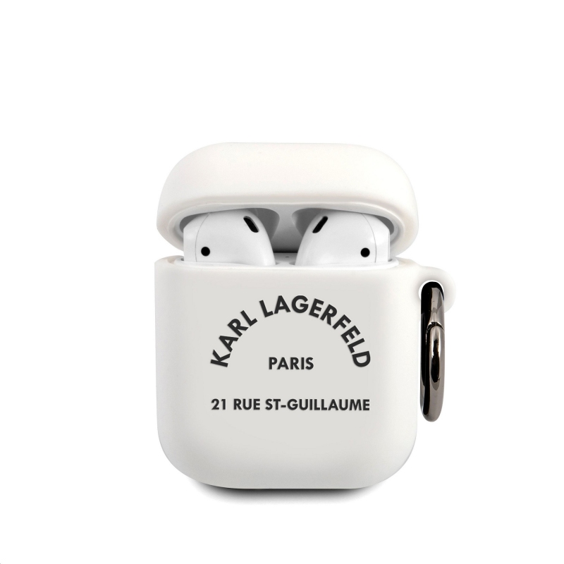 Karl Lagerfeld Rue St Guillaume Pouzdro pro Airpods 1/2 White (KLACA2SILRSGWH)
