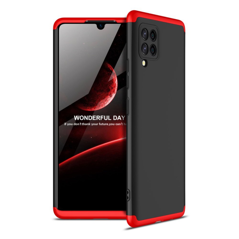 GKK 360 Protection Case Front and Back Case Full Body Cover Samsung Galaxy A42 5G black-red