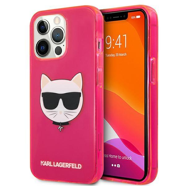 Karl Lagerfeld KLHCP13XCHTRP iPhone 13 Pro Max 6,7" růžový/růžový pevný obal Glitter Choupette Fluo