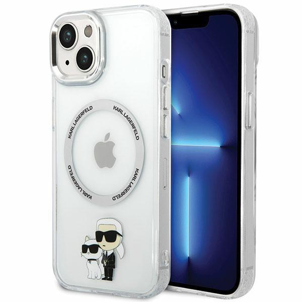 Karl Lagerfeld KLHMP13MHNKCIT pevný kryt iPhone 13 6,1" transparentní Iconic Karl&Choupette Magsafe