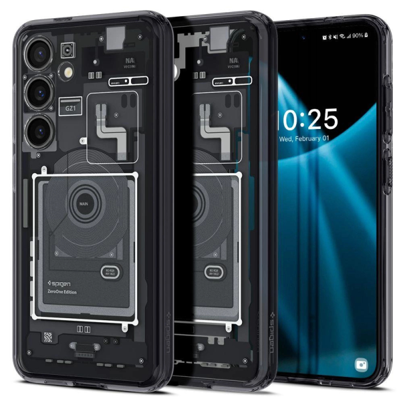 Pouzdro Spigen Ultra Hybrid pro Samsung Galaxy S24 – tmavě šedé (vzor Zero One)