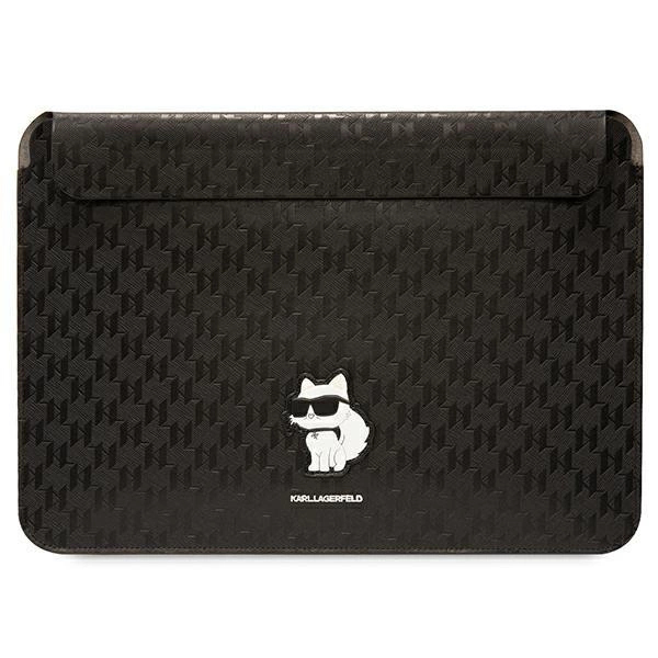 Pouzdro Karl Lagerfeld Saffiano Monogram Choupette pro 14" notebook - černé