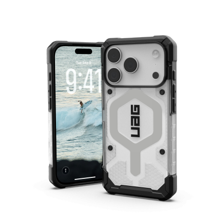 UAG Pathfinder Clear MagSafe Case for iPhone 17 Pro - White and Gray