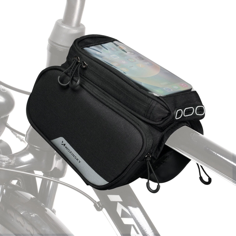 Wozinsky frame bike bag + detachable phone cover up to 6.5 "1.5l black (WBB7BK)