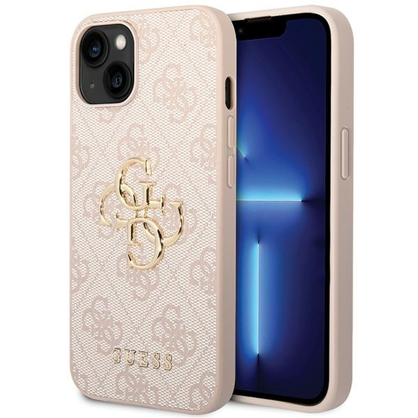 Guess 4G Big Metal Logo iPhone 15 Plus Case - Pink