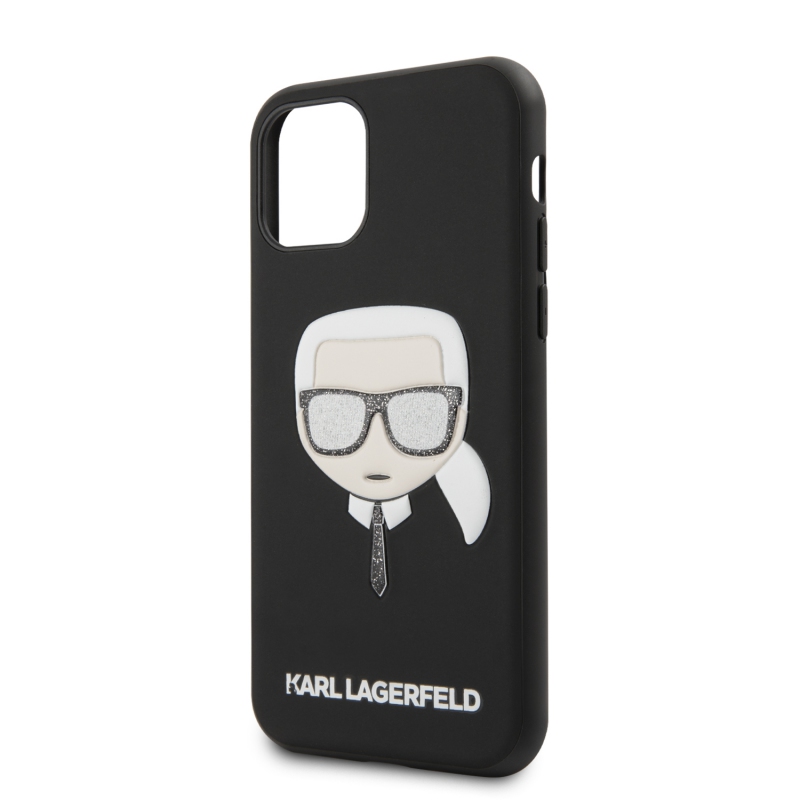 Karl Lagerfeld Embossed Glitter Kryt pro iPhone 11 Black (KLHCN61GLBK)