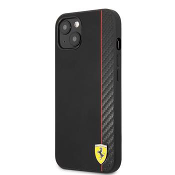 FESAXHCP13SBK Ferrari Smooth and Carbon Effect Zadní Kryt pro iPhone 13 mini Black