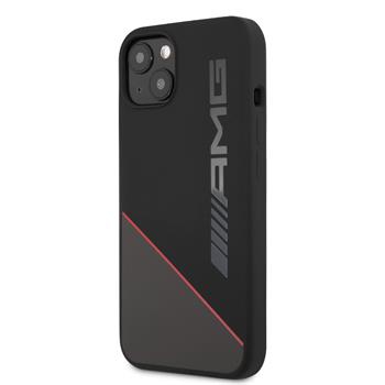 AMHCP13MRGDBK AMG Liquid Silicone Zadní Kryt pro iPhone 13 Black/Red