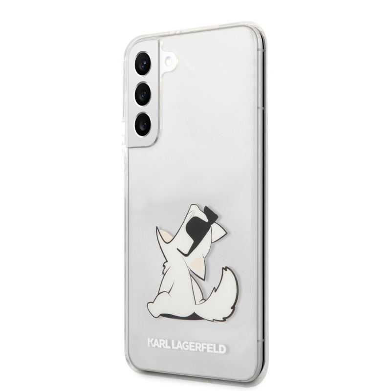 KLHCS22MCFNRC Karl Lagerfeld PC/TPU Choupette Eat Zadní Kryt pro Samsung Galaxy S22+ Transparent