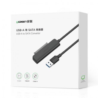 Ugreen adapter 2.5 ´´ SATA III 3.0 HDD SSD - USB 3.2 Gen 1 (SuperSpeed USB 5 Gbps) black (70609 CM321)