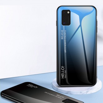 Gradient Glass Durable Cover with Tempered Glass Back Samsung Galaxy A41 black-blue