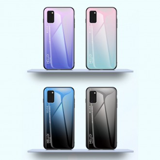 Gradient Glass Durable Cover with Tempered Glass Back Samsung Galaxy A41 black-blue