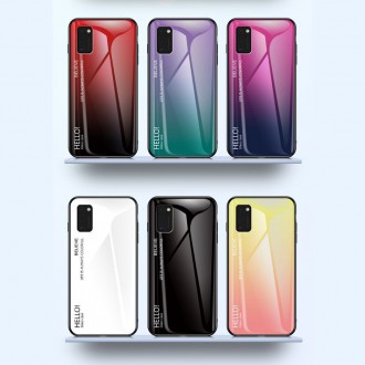 Gradient Glass Durable Cover with Tempered Glass Back Samsung Galaxy A41 black-blue