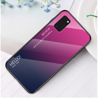 Gradient Glass Durable Cover with Tempered Glass Back Samsung Galaxy A41 black-blue