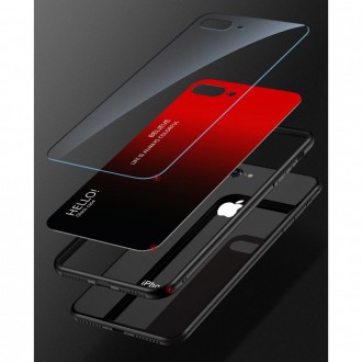 Gradient Glass Durable Cover with Tempered Glass Back Samsung Galaxy A41 black-blue