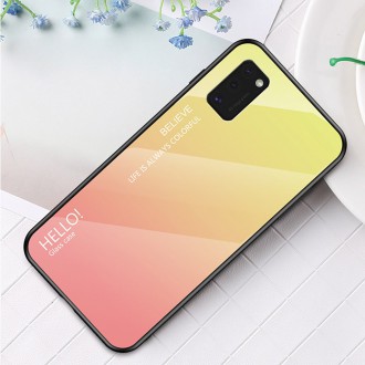 Gradient Glass Durable Cover with Tempered Glass Back Samsung Galaxy A41 black-blue