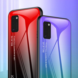 Gradient Glass Durable Cover with Tempered Glass Back Samsung Galaxy A41 black-blue