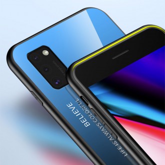 Gradient Glass Durable Cover with Tempered Glass Back Samsung Galaxy A41 black-blue