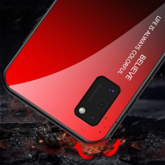 Gradient Glass Durable Cover with Tempered Glass Back Samsung Galaxy A41 black-blue