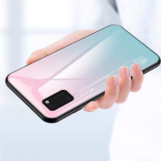 Gradient Glass Durable Cover with Tempered Glass Back Samsung Galaxy A41 black-blue