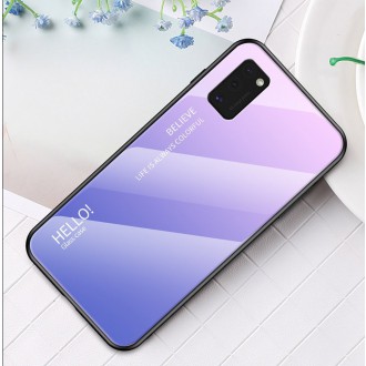 Gradient Glass Durable Cover with Tempered Glass Back Samsung Galaxy A41 black-blue