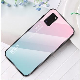 Gradient Glass Durable Cover with Tempered Glass Back Samsung Galaxy A41 black-blue