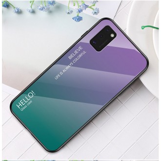 Gradient Glass Durable Cover with Tempered Glass Back Samsung Galaxy A41 black-blue