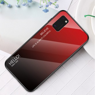 Gradient Glass Durable Cover with Tempered Glass Back Samsung Galaxy A41 black-blue