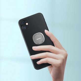 Baseus ultratenký samolepicí držák na kroužek stojánek na telefon stříbrný (SUYB-0S)