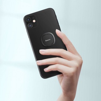 Baseus ultratenký samolepicí držák na kroužek stojánek na telefon stříbrný (SUYB-0S)