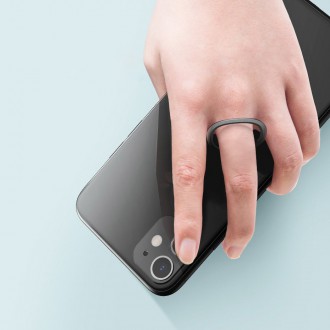 Baseus ultratenký samolepicí držák na kroužek stojánek na telefon stříbrný (SUYB-0S)