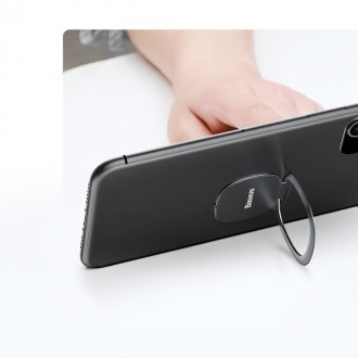 Baseus ultratenký samolepicí držák na kroužek stojánek na telefon stříbrný (SUYB-0S)
