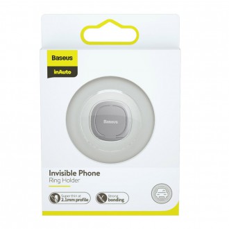 Baseus ultratenký samolepicí držák na kroužek stojánek na telefon stříbrný (SUYB-0S)