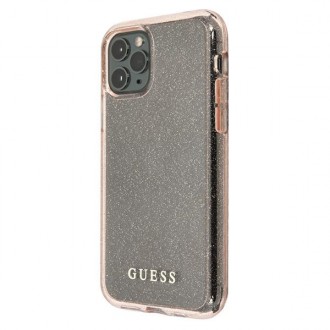 Guess GUHCN58PCGLPI iPhone 11 Pro růžové/růžové pevné pouzdro Glitter