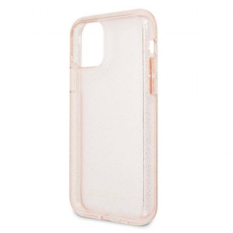 Guess GUHCN58PCGLPI iPhone 11 Pro růžové/růžové pevné pouzdro Glitter