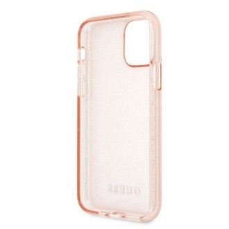 Guess GUHCN58PCGLPI iPhone 11 Pro růžové/růžové pevné pouzdro Glitter