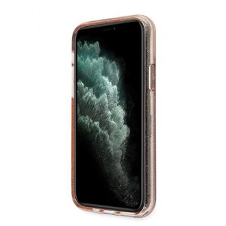 Guess GUHCN58PCGLPI iPhone 11 Pro růžové/růžové pevné pouzdro Glitter