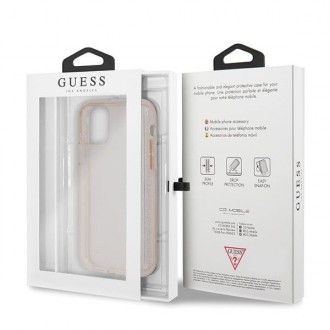 Guess GUHCN58PCGLPI iPhone 11 Pro růžové/růžové pevné pouzdro Glitter