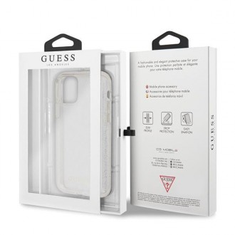Guess GUHCN58PCGLSI iPhone 11 Pro stříbrný/stříbrný pevný obal Glitter