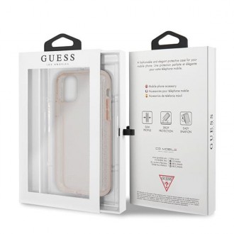 Guess GUHCN65PCGLPI iPhone 11 Pro Max růžové/růžové pevné pouzdro Glitter