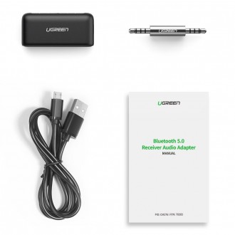 Ugreen Bluetooth 5.0 audio receiver AUX mini jack for car black (70303)