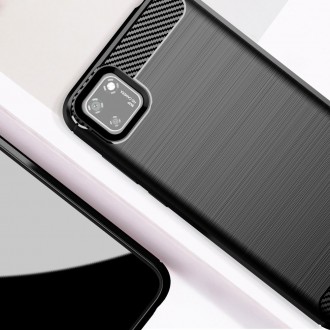Carbon Case Flexible Cover TPU Case for Huawei Y5p black