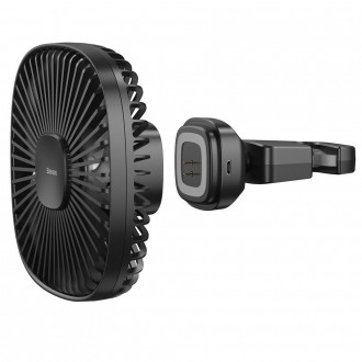 Baseus Vehicle mounted Backseat wireless Fan car headrest windmill black (CXZR-01)