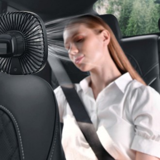 Baseus Vehicle mounted Backseat wireless Fan car headrest windmill black (CXZR-01)