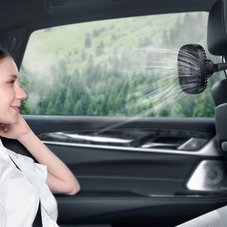 Baseus Vehicle mounted Backseat wireless Fan car headrest windmill black (CXZR-01)