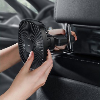 Baseus Vehicle mounted Backseat wireless Fan car headrest windmill black (CXZR-01)