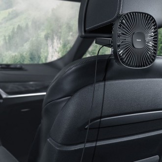 Baseus Vehicle mounted Backseat wireless Fan car headrest windmill black (CXZR-01)